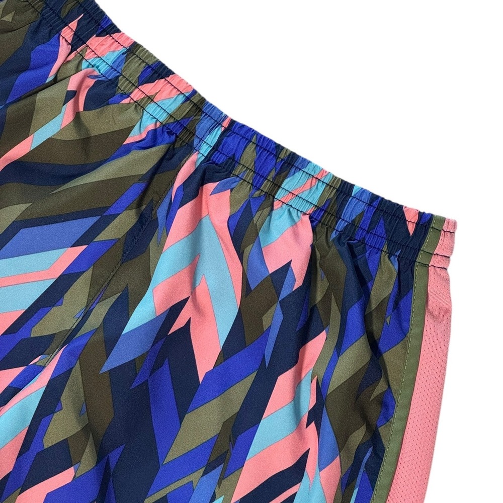 Nike‎ Dri-Fit Girls Size M Athletic Shorts Geometric Pink Green Blue Drawstring - Picture 2 of 10